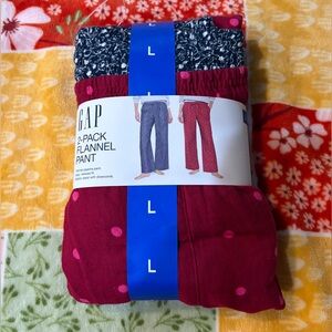 ❤️GAP Flannel Pants Set 2 Pack- Red and Blue New Size L